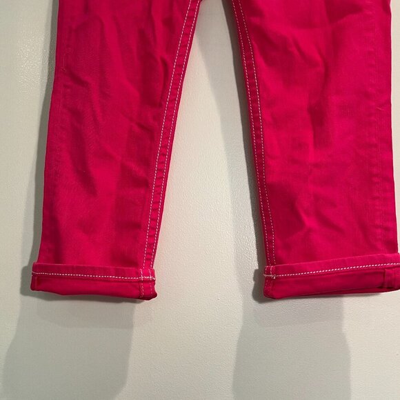 Miss Me Jeans Hot Pink Low Rise Wing Embellished Cuffed Capri, Size 27 - Picture 12 of 16